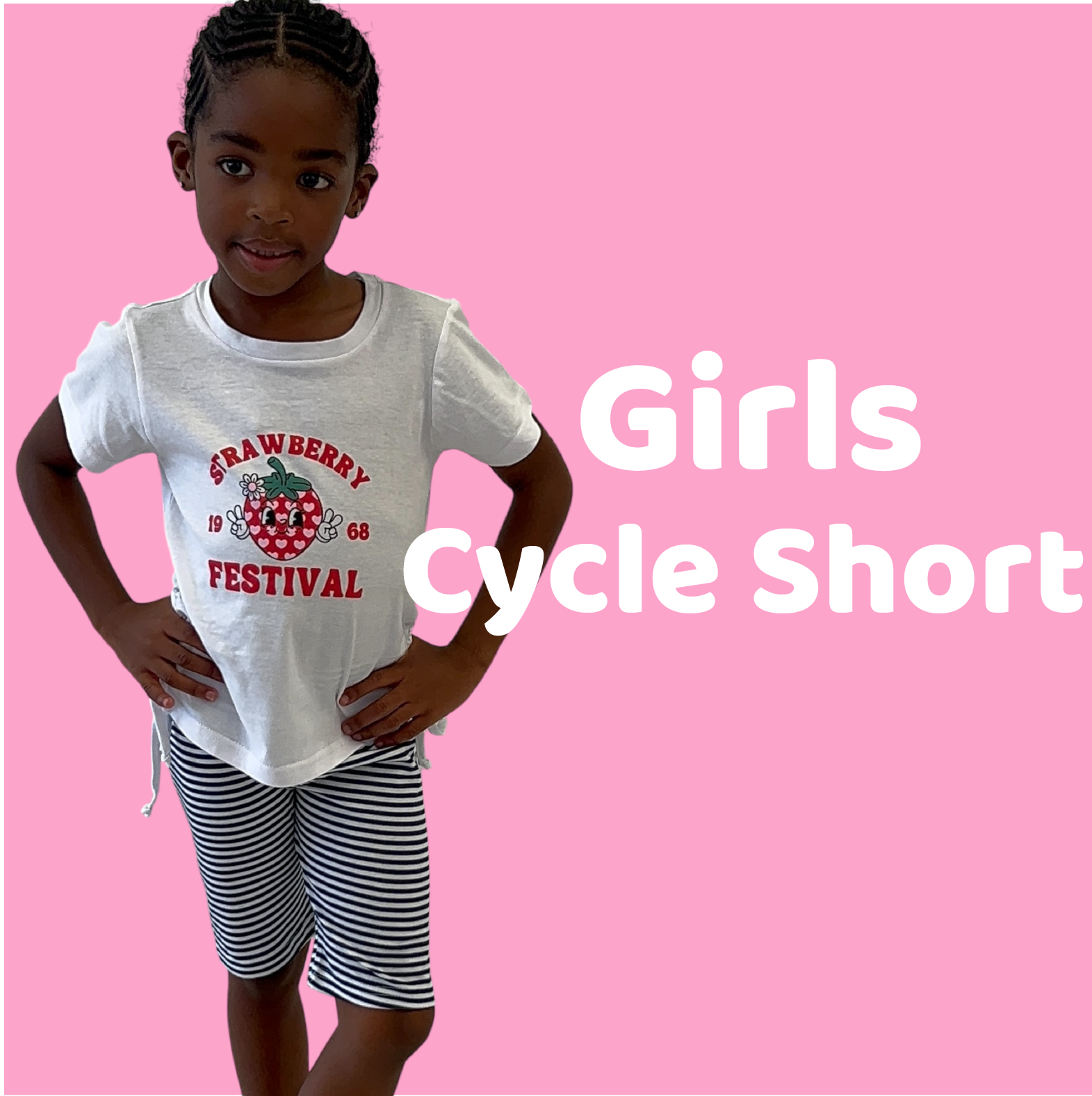 front for web products-05 Pre girls cycle shorts (Sold in packs of 10) - Image 1