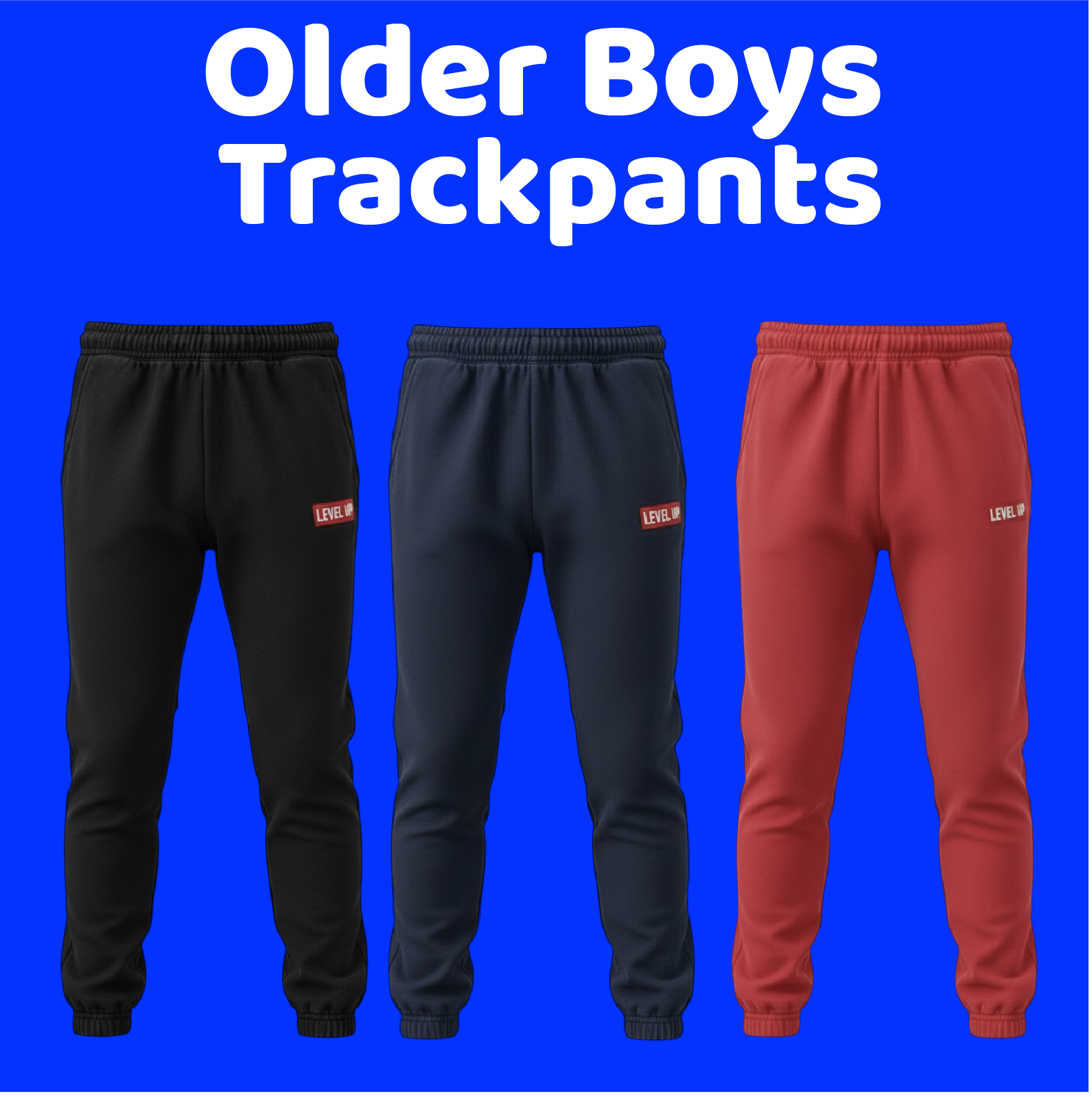 OLDER BOYS IN DARK BLUE 1-34 Older boys brushed fleece track pants (sold in packs of 6) - Image 1