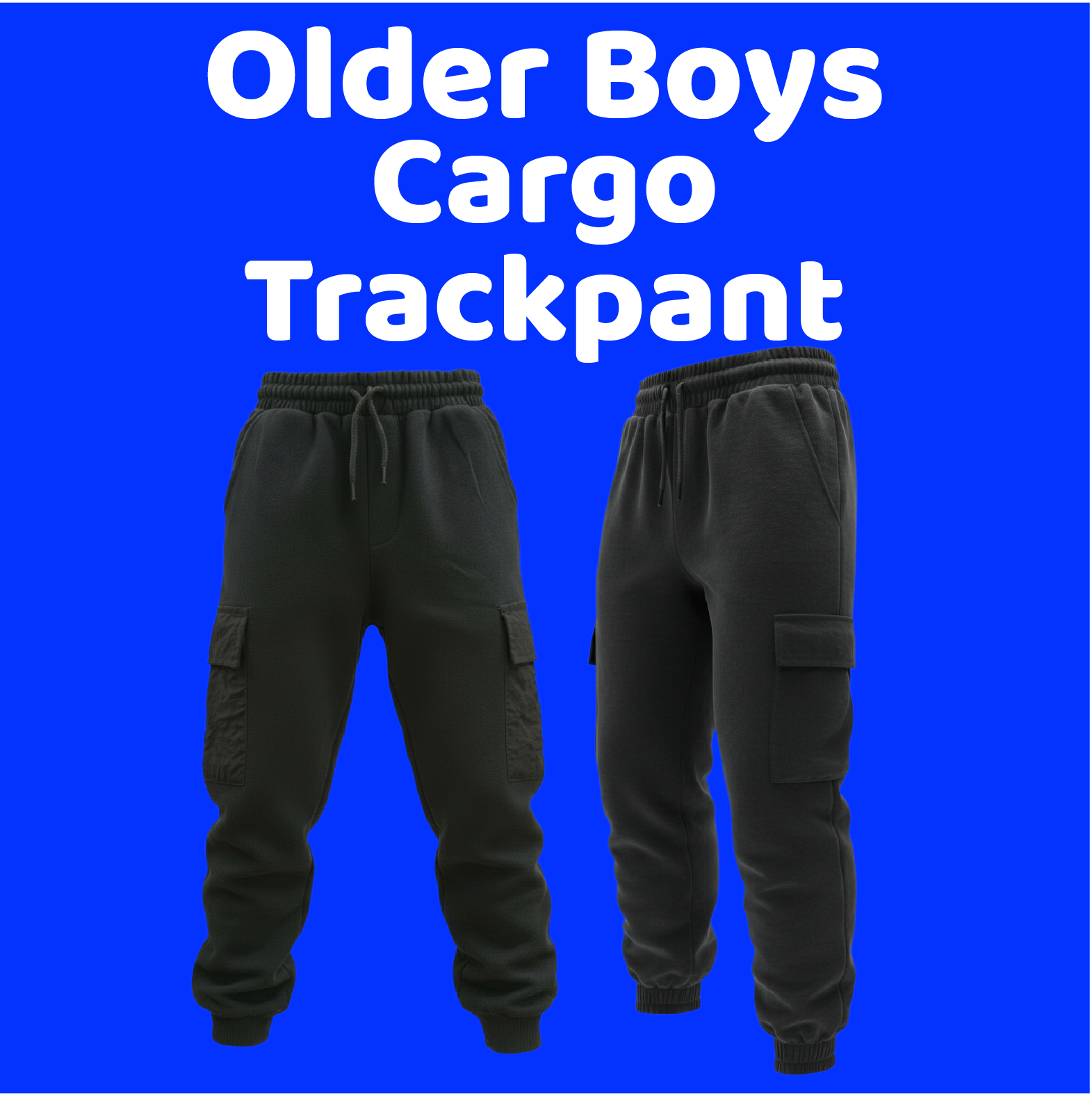 OLDER BOYS IN DARK BLUE-18 Older boys cargo trackpant (Sold in packs of 6) - Image 1