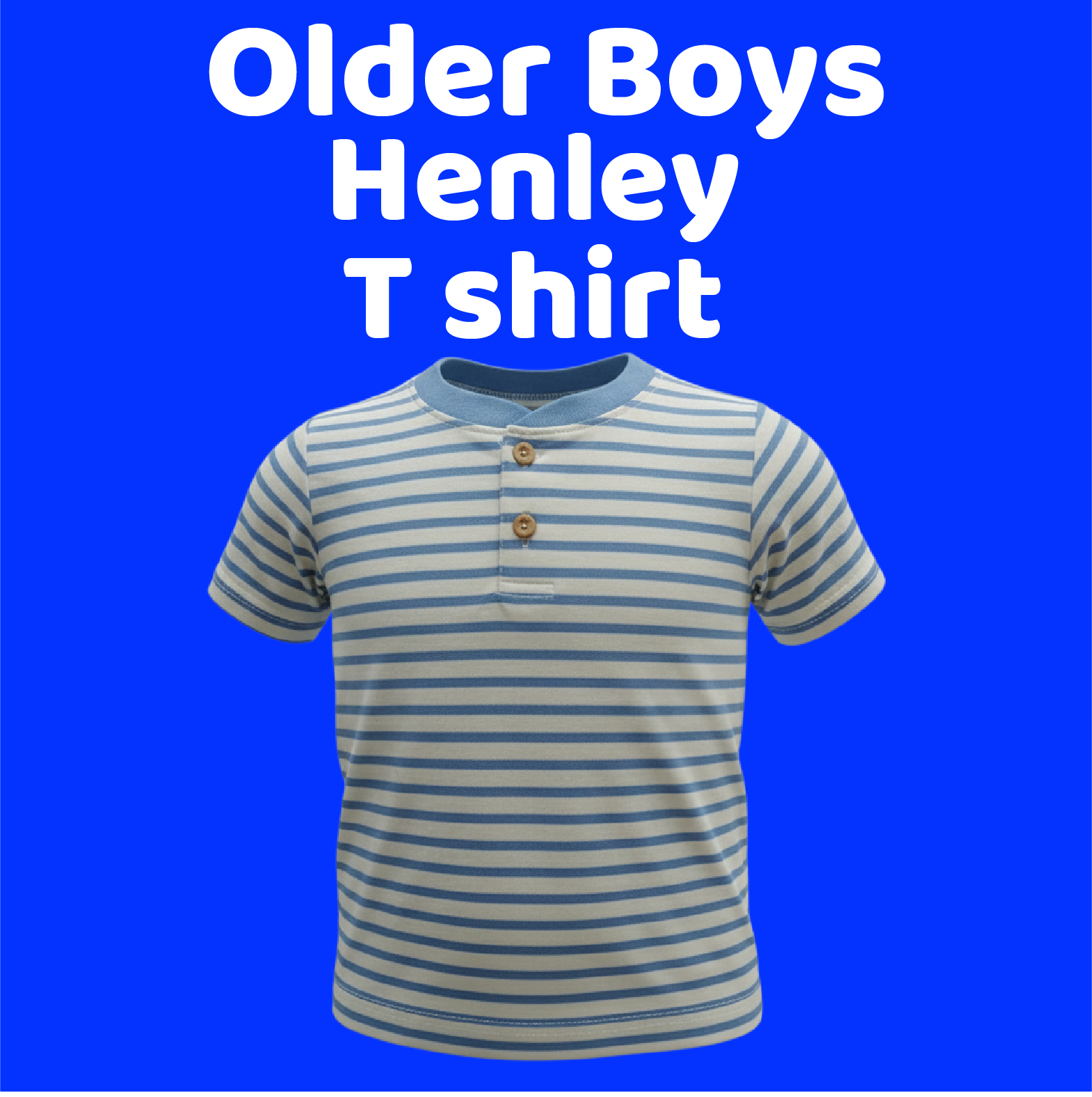 OLDER BOYS IN DARK BLUE-19 Older boys Henley T (Sold in packs of 6) - Image 1