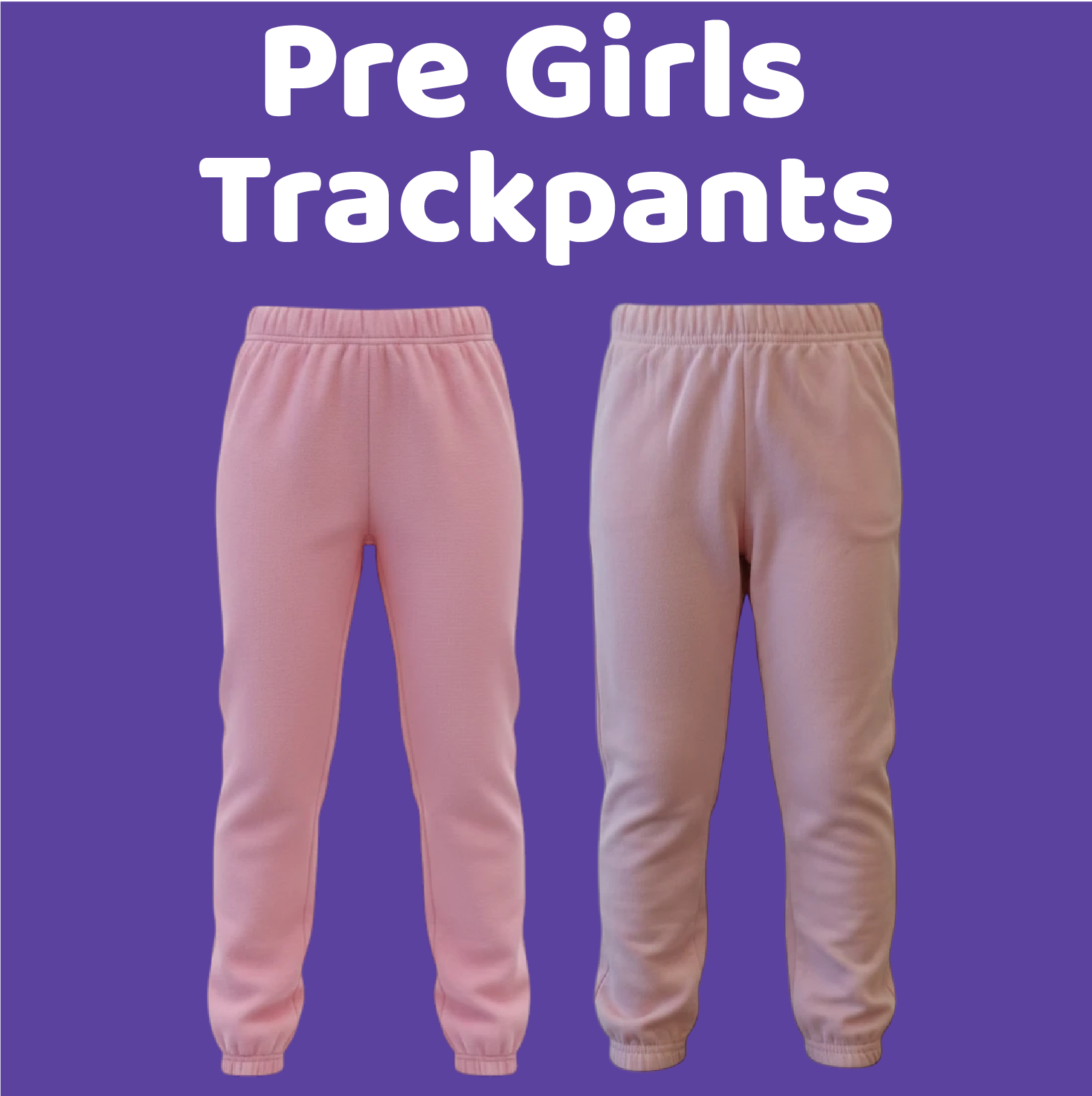 Trackpants -25 Pre girls brushed fleece track pants (sold in packs of 10) - Image 1