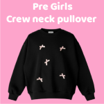 Pre girls pullover black with pink satin bows (Sold in packs of 5 pcs )