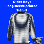 Older boys long sleeve printed stripe T-Shirt (Sold in packs of 3)