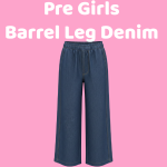 Pre girls barrel leg denim pant (sold in packs of 5)
