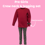 Pre girls crewneck & legging set (Sold in packs of 5) FREE Scrunchie